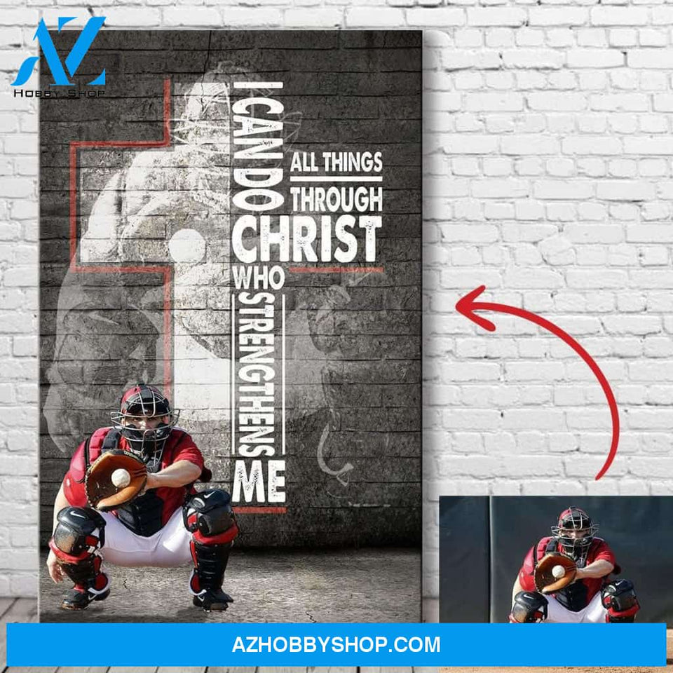 I can do all things - Baseball custom canvas prints with photo