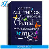I Can Do All Things Through Christ Butterfly Art - Religious Portrait Canvas