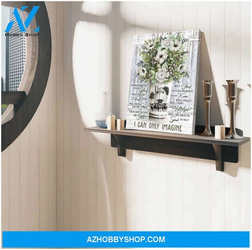 I Can Only Imagine Barn and Cow Canvas Wall Art Decor