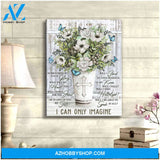 I Can Only Imagine Butterfly and Flower Canvas Wall Art Decor