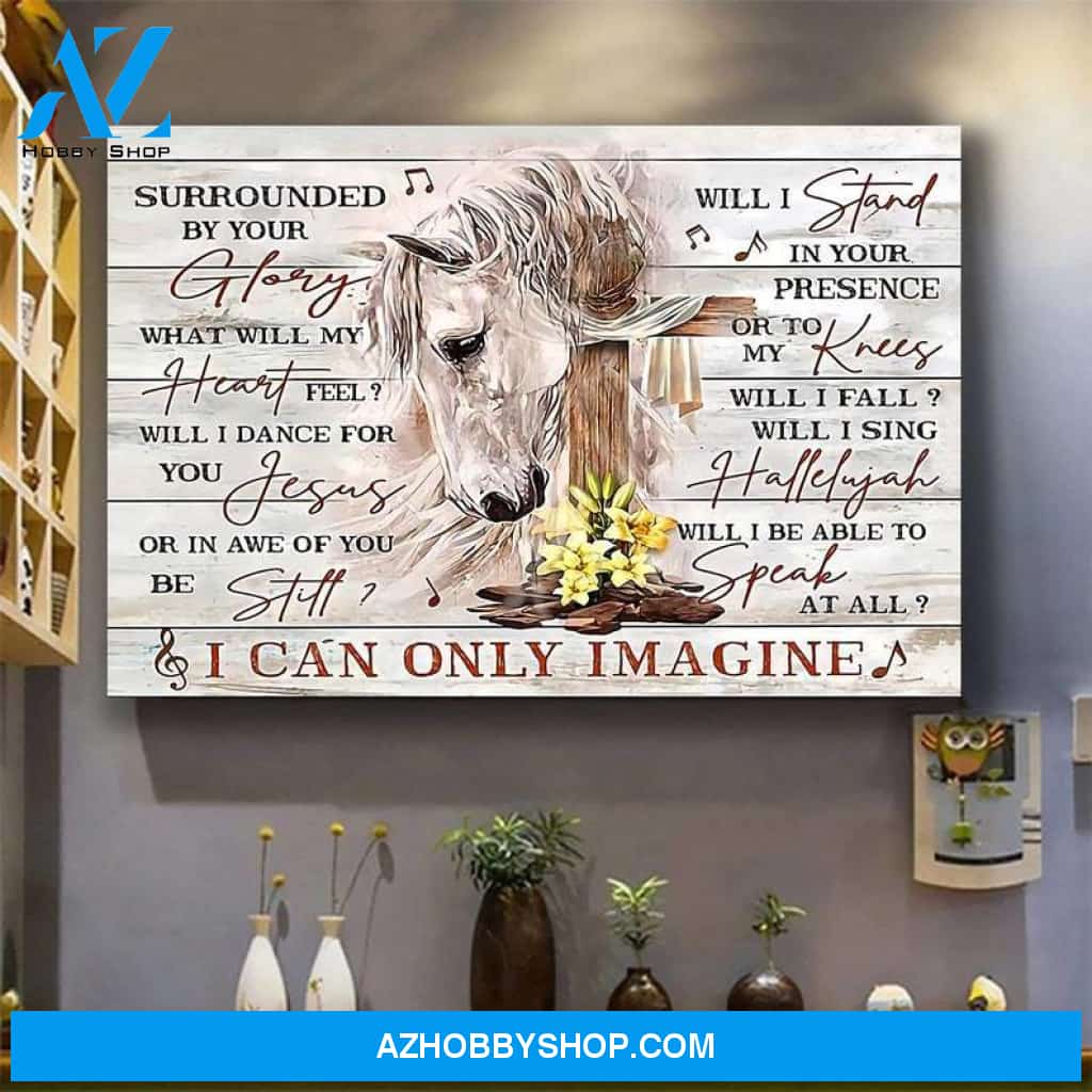 I can only Imagine, Horse Canvas Print, Jesus Cross, Jesus Canvas, Wall Art Decor, Home Decor 2
