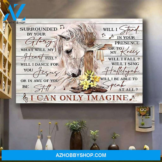 I can only Imagine, Horse Canvas Print, Jesus Cross, Jesus Canvas, Wall Art Decor, Home Decor 2