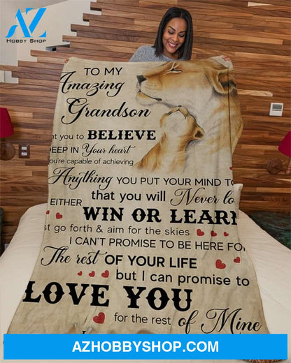 I Can Promise To Love You Grandma To Grandson Fleece Blanket Gift For Grandchild