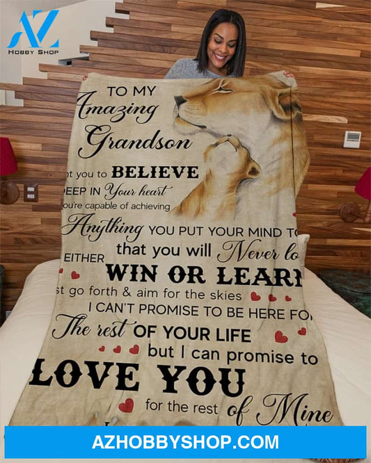 I Can Promise To Love You Grandma To Grandson Fleece Blanket Gift For Grandchild
