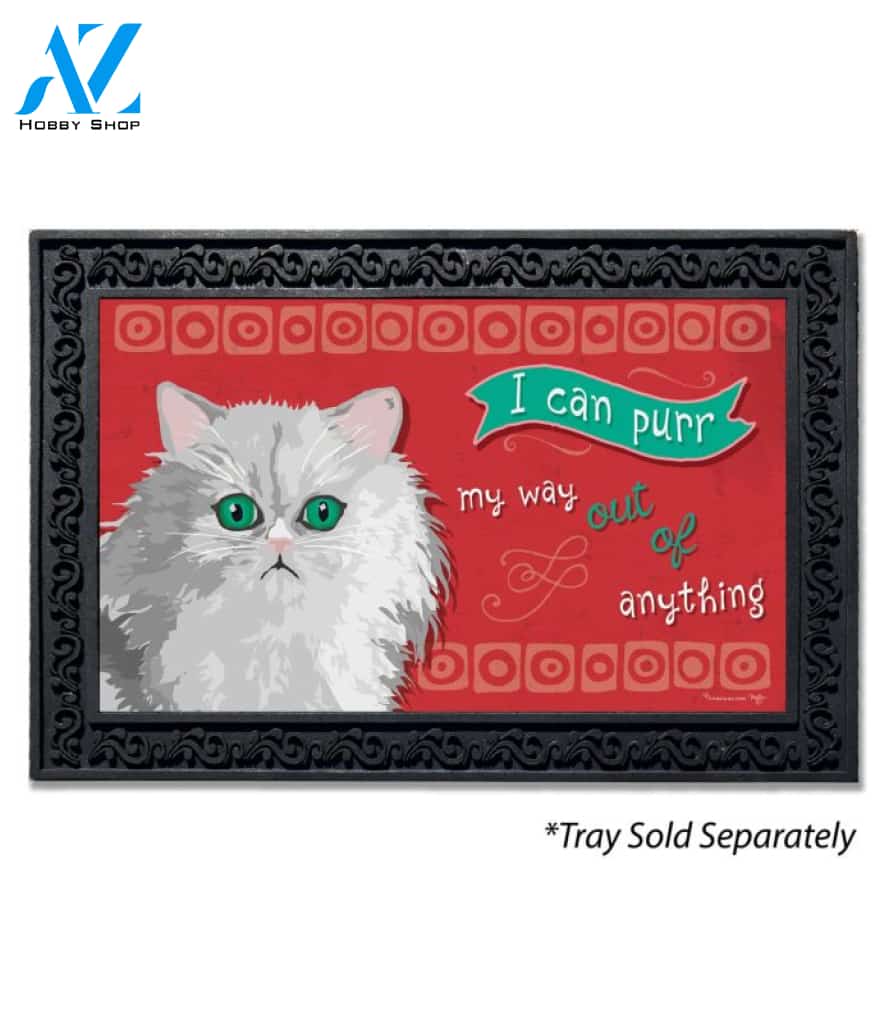 I Can Purr Persian Cat Doormat - 18" x 30"