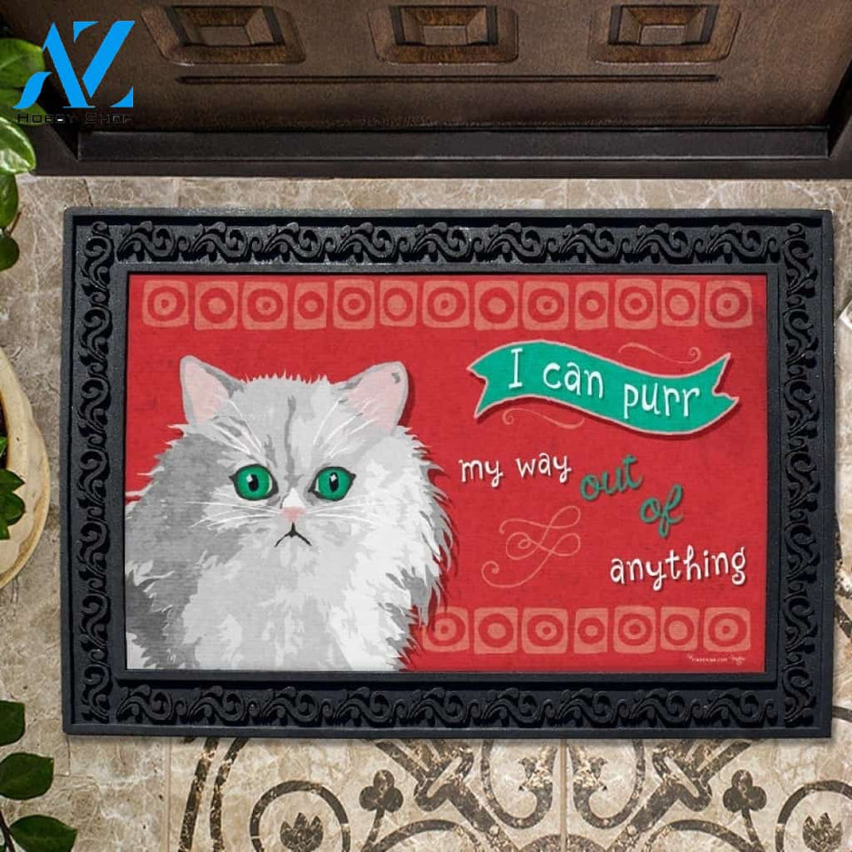 I Can Purr Persian Cat Doormat - 18" x 30"