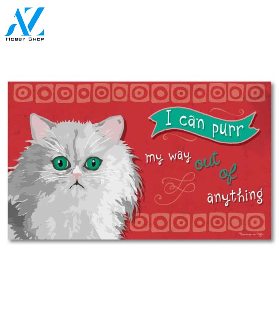 I Can Purr Persian Cat Doormat - 18" x 30"