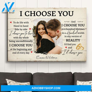 I Choose You 6 - Personalized Custom Photo Canvas