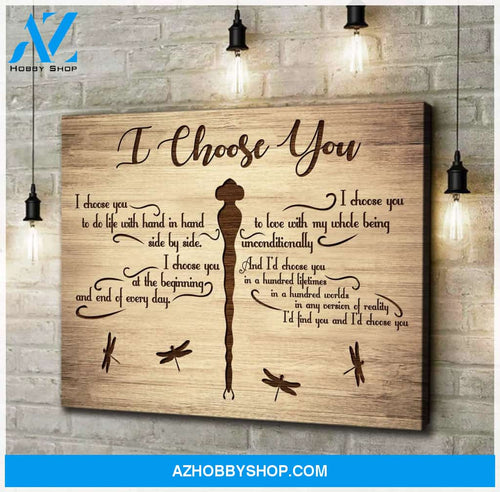 I Choose You Dragonfly Wall Art Canvas