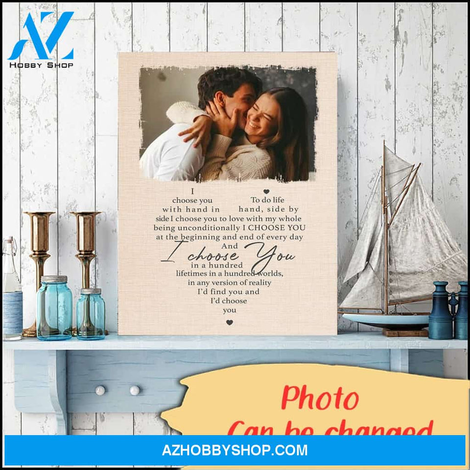 I choose you heart version - Personalized Canvas
