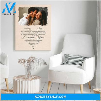 I choose you heart version - Personalized Canvas