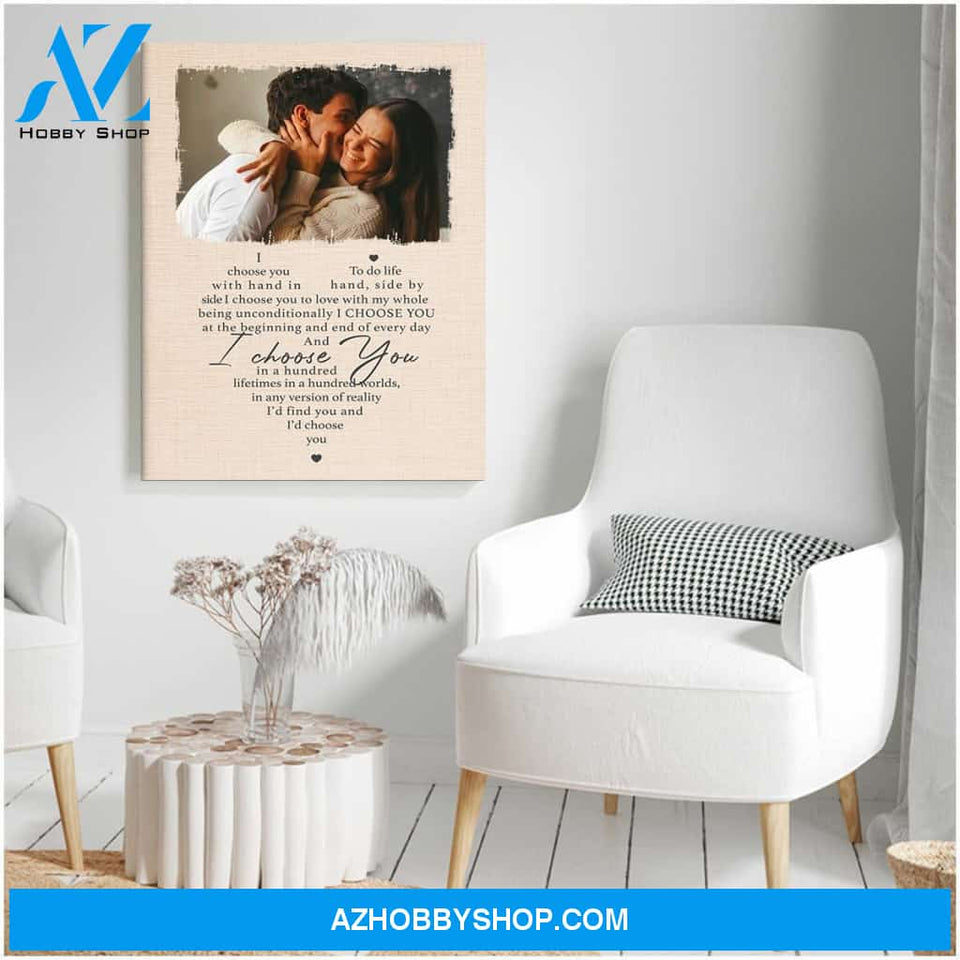 I choose you heart version - Personalized Canvas