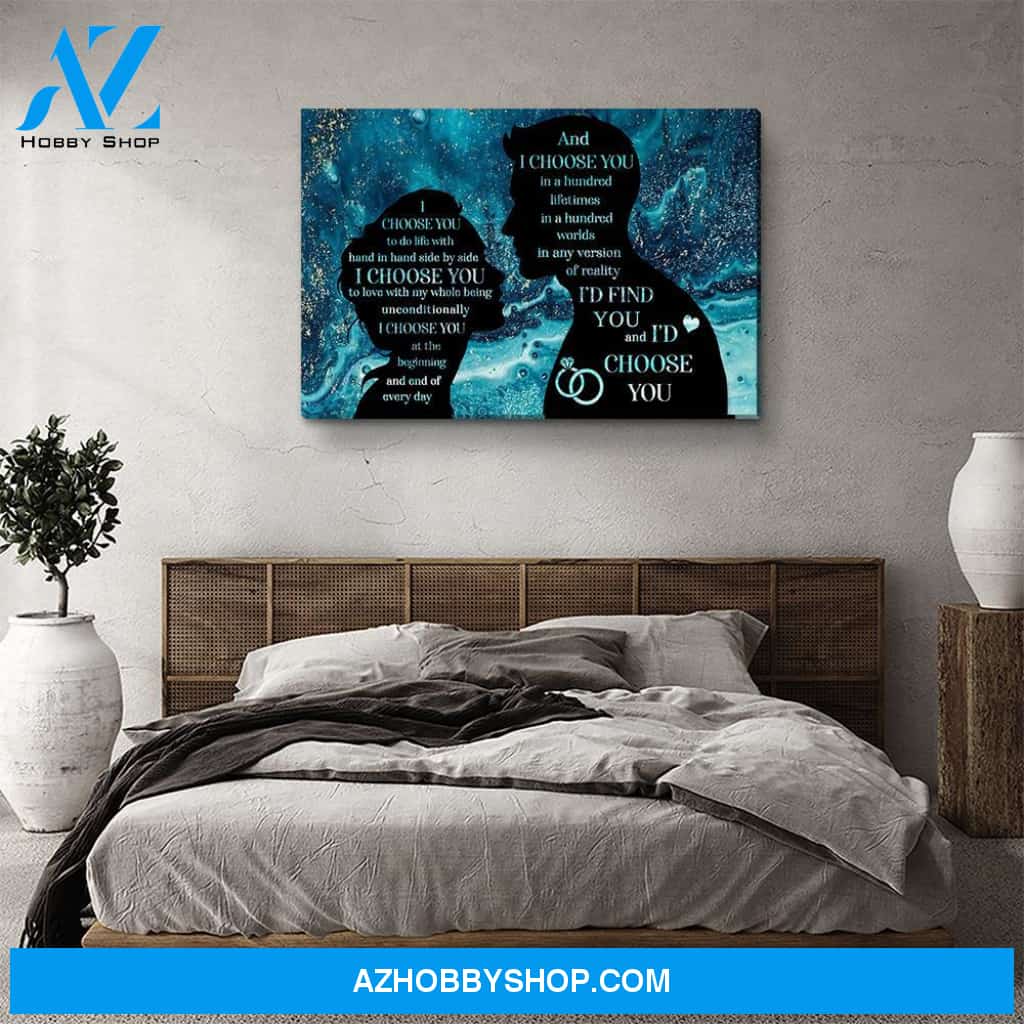 I Choose You Silhouette - Premium Matte Canvas