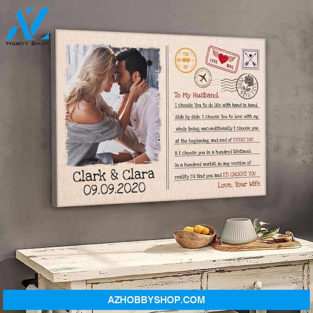 I choose you to do life with hand in hand - Personalized Canvas