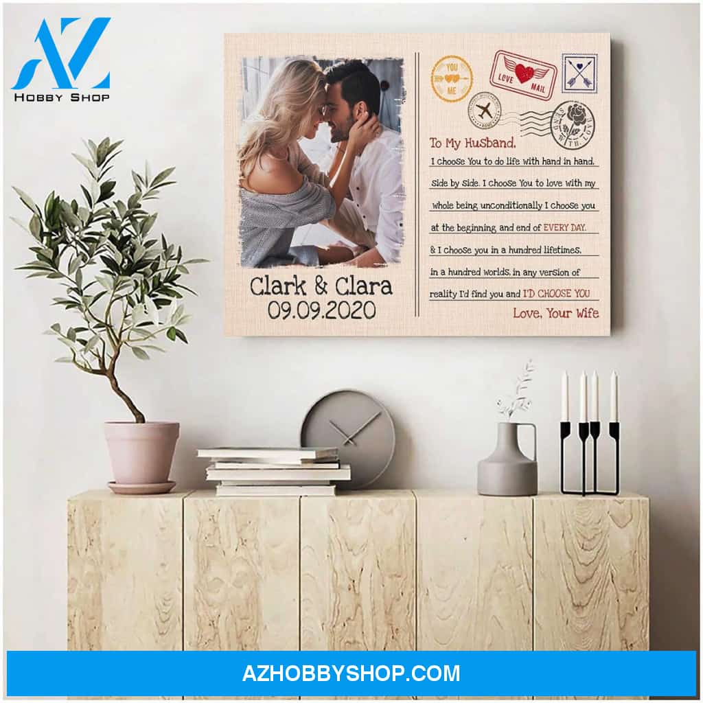 I choose you to do life with hand in hand - Personalized Canvas