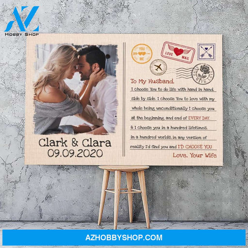 I choose you to do life with hand in hand - Personalized Canvas