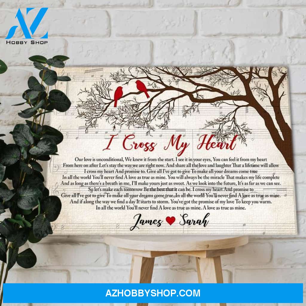 I Cross My Heart Lyrics Canvas Wall Art Gift Fan