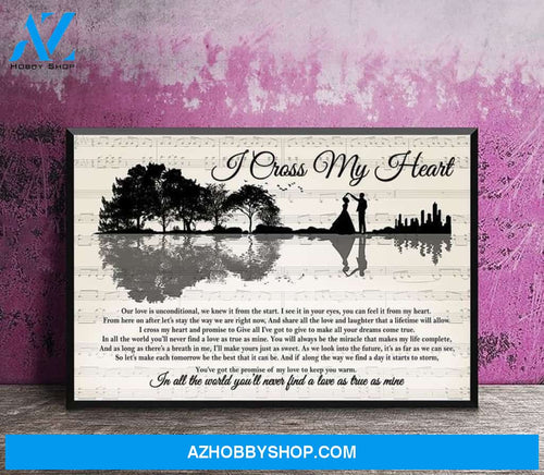 I Cross My Heart Lyrics Canvas Wall Art Gift Friend