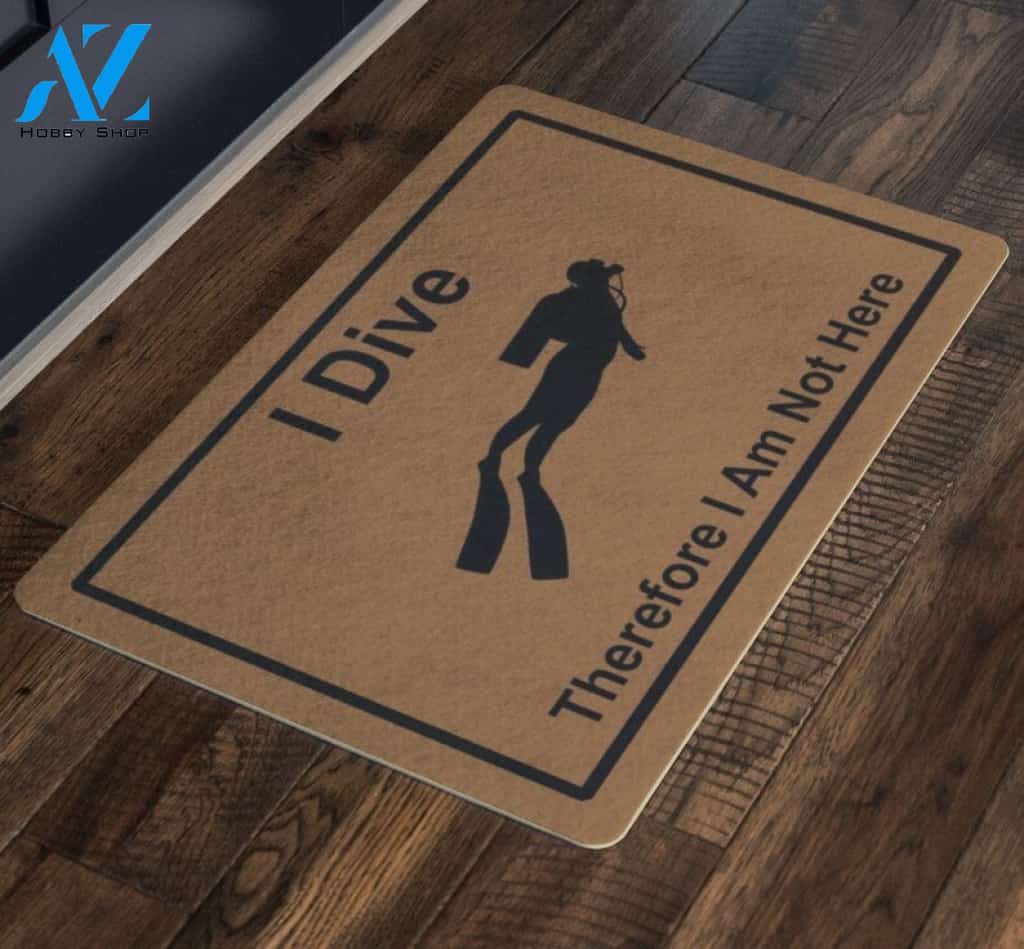 I Dive Scuba Diving Doormat, Gift For Scuba Diving Lovers, Gift For Friend Family Birthday Gift Decor Warm House Gift Welcome Mat