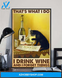 I Drink Wine & I Forget Things Canvas And Poster, Wall Decor Visual Art