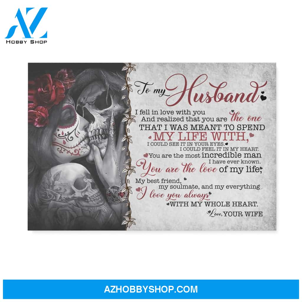 I fell in love with you skull couple - Personalized Canvas