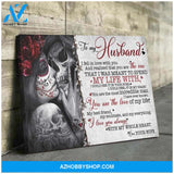 I fell in love with you skull couple - Personalized Canvas