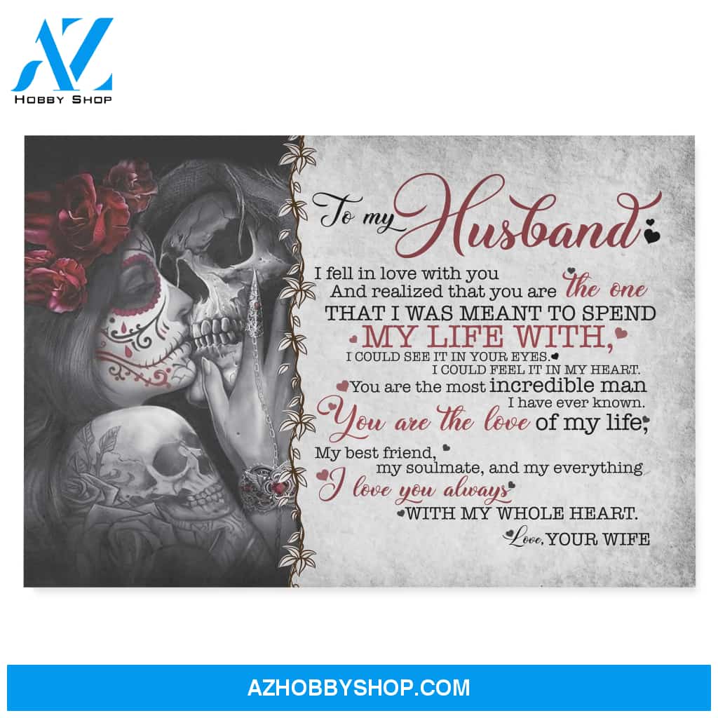 I fell in love with you skull couple - Personalized Canvas