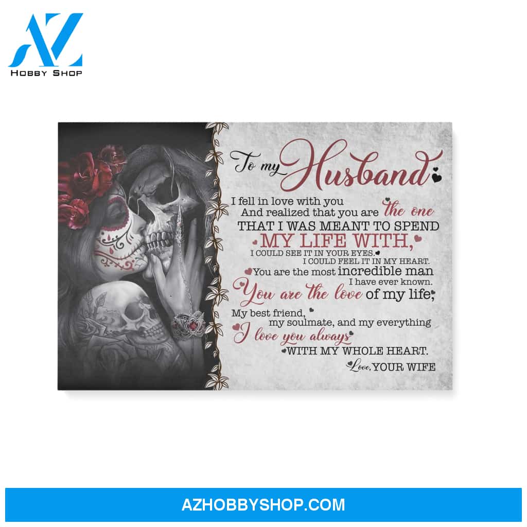 I fell in love with you skull couple - Personalized Canvas