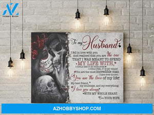 I fell in love with you skull couple - Personalized Canvas