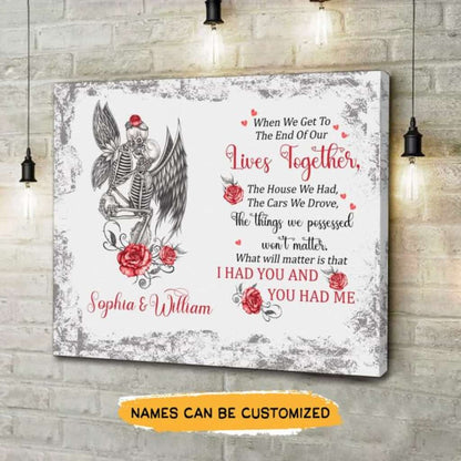 I Had You And Me Canvas Gallery Wraps For Couple 18X12 Inches Canvass