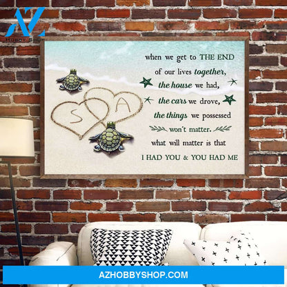 I Had You & You Had Me, Family Custom Poster/Canvas, Gift For Couple, Partner, Anniversary Gift