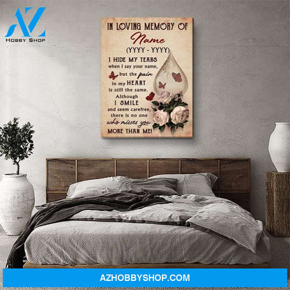 I Hide My Tears 2 - Personalized Custom Matte Canvas
