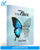 I Hope You Believe In Yourself Blue Butterfly Haft Word Design Matte Canvas Matte Canvas