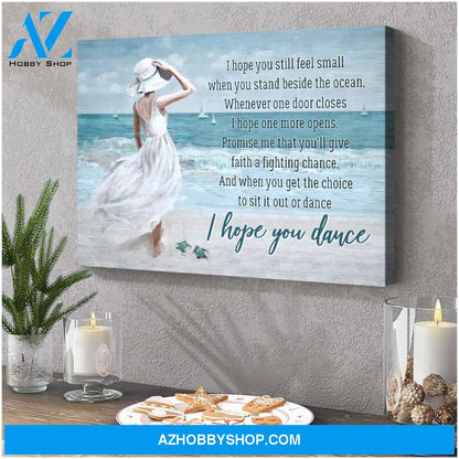 I Hope You Dance Beach and Turtle Canvas Wall Art Decor