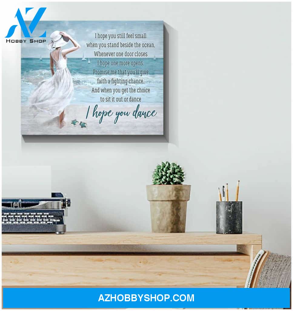 I Hope You Dance Beach and Turtle Canvas Wall Art Decor