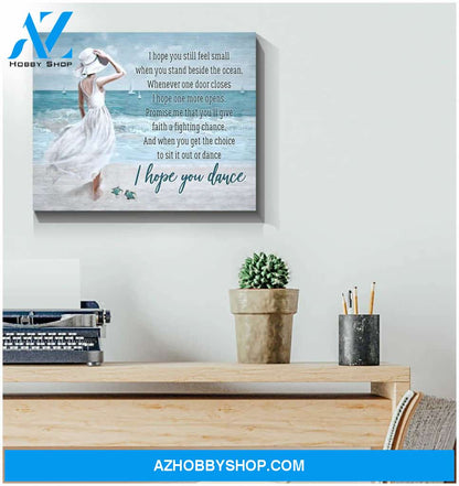 I Hope You Dance Beach and Turtle Canvas Wall Art Decor