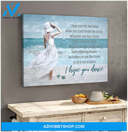 I Hope You Dance Beach and Turtle Canvas Wall Art Decor