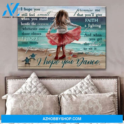 I Hope You Dance Little Girl Wall Art Canvas