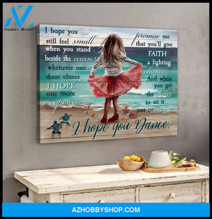 I Hope You Dance Little Girl Wall Art Canvas