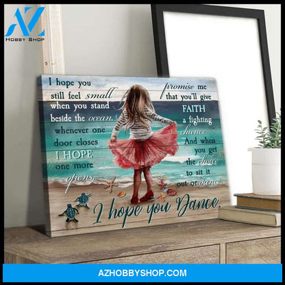 I Hope You Dance Little Girl Wall Art Canvas