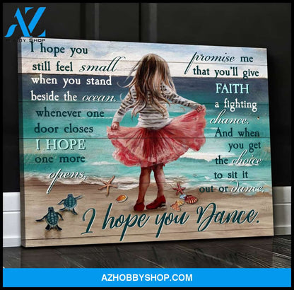 I Hope You Dance Little Girl Wall Art Canvas