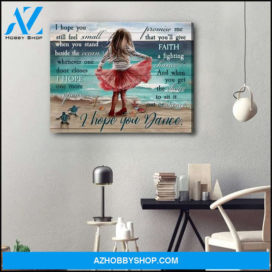 I Hope You Dance Little Girl Wall Art Canvas