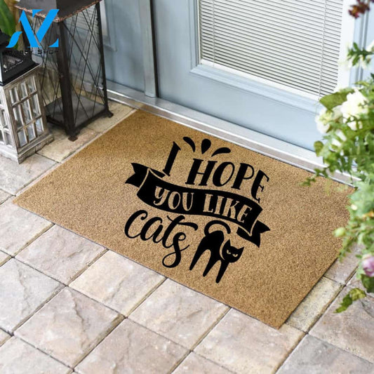 I Hope You Like Cats Doormat Welcome Mat Housewarming Gift Home Decor Funny Doormat Best Gift Idea For Cat Lovers Gift For Friend