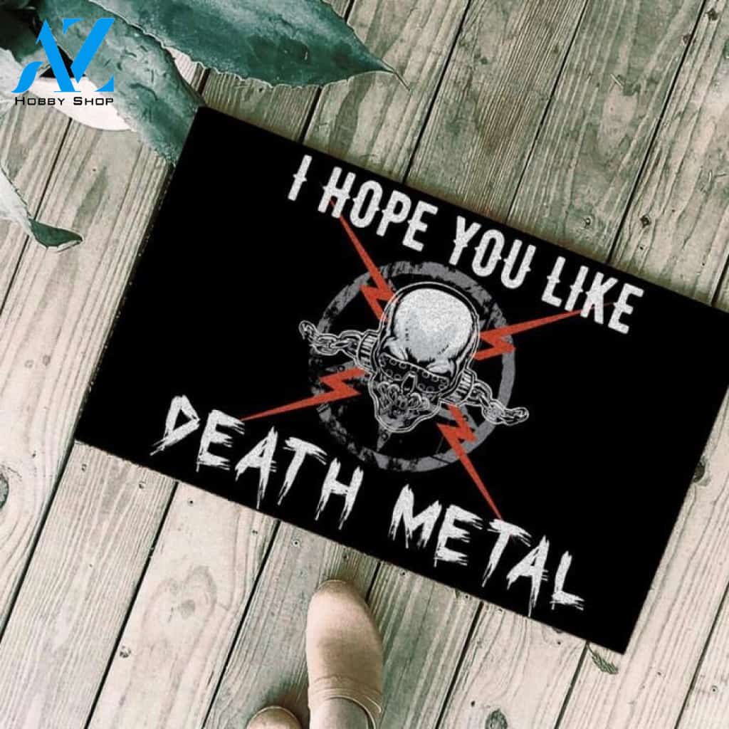 I hope you like death metal Skull Doormat | Welcome Mat | House Warming Gift