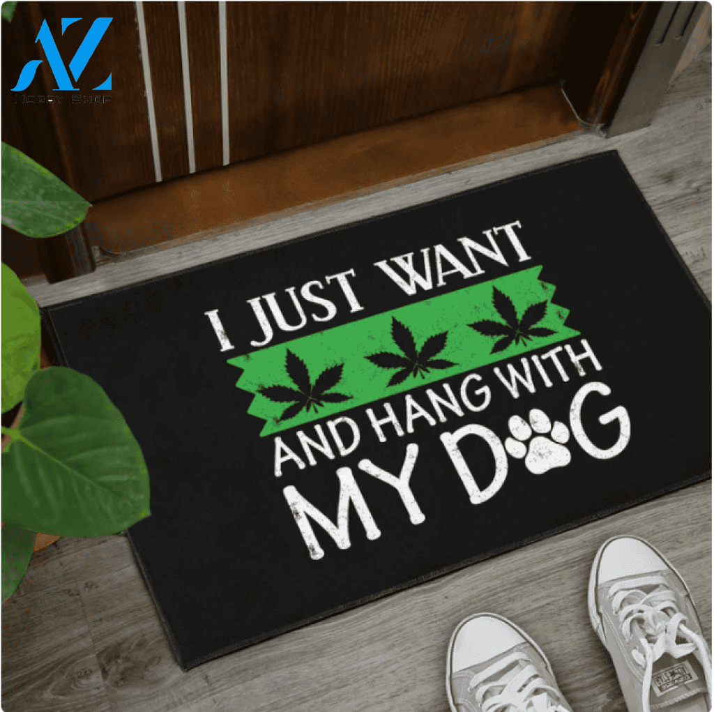 I Just Want And Hang With My Dog Doormat Funny Indoor And Outdoor Doormat Warm House Gift Welcome Mat Home Decor Gift For Dog Lover Family Friend Halloween