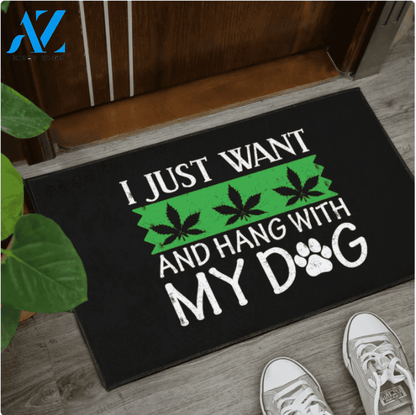 I Just Want And Hang With My Dog Doormat Funny Indoor And Outdoor Doormat Warm House Gift Welcome Mat Home Decor Gift For Dog Lover Family Friend Halloween