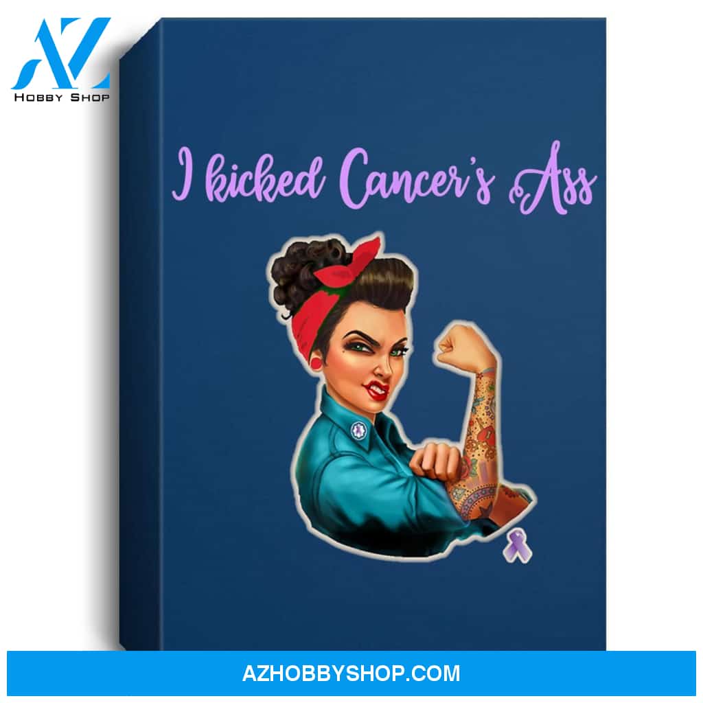 I Kicked Cancers Ass Cancer Survivors Portrait Canvas