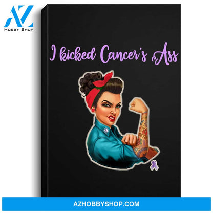 I Kicked Cancers Ass Cancer Survivors Portrait Canvas