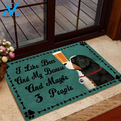 I Like Beer And My Bernese And Maybe 3 People Doormat
