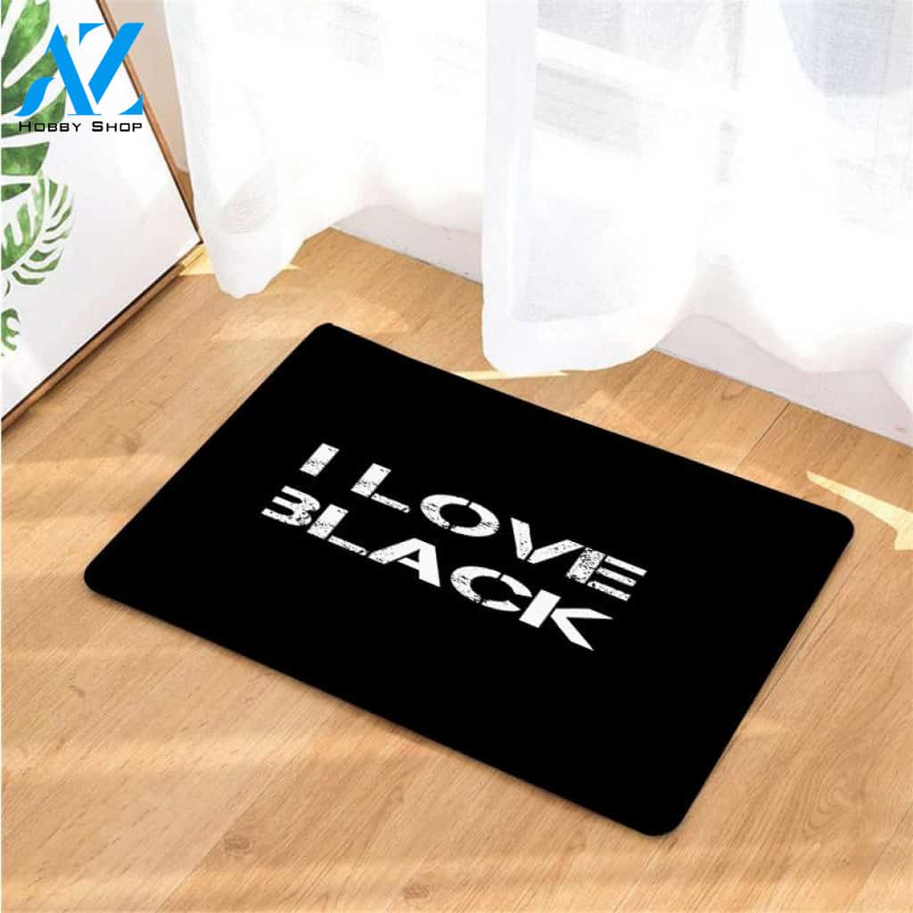 i love black volcom skateboarding doormats